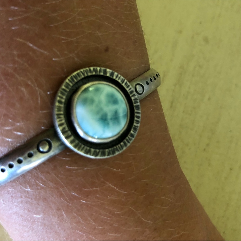 Silver Larimar Stone Bracelet